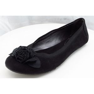 Kenneth Cole Reaction Youth Girls Shoes‎ Size 6 M Black Flat Textile